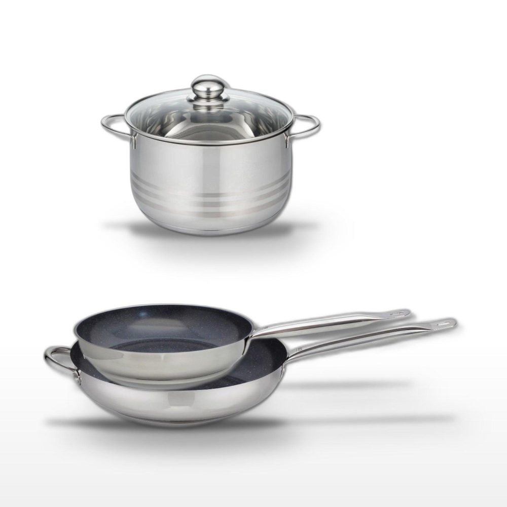 Lot 2 poêles 28/32cm et faitout 24cm elo profi therm platinum — ELO