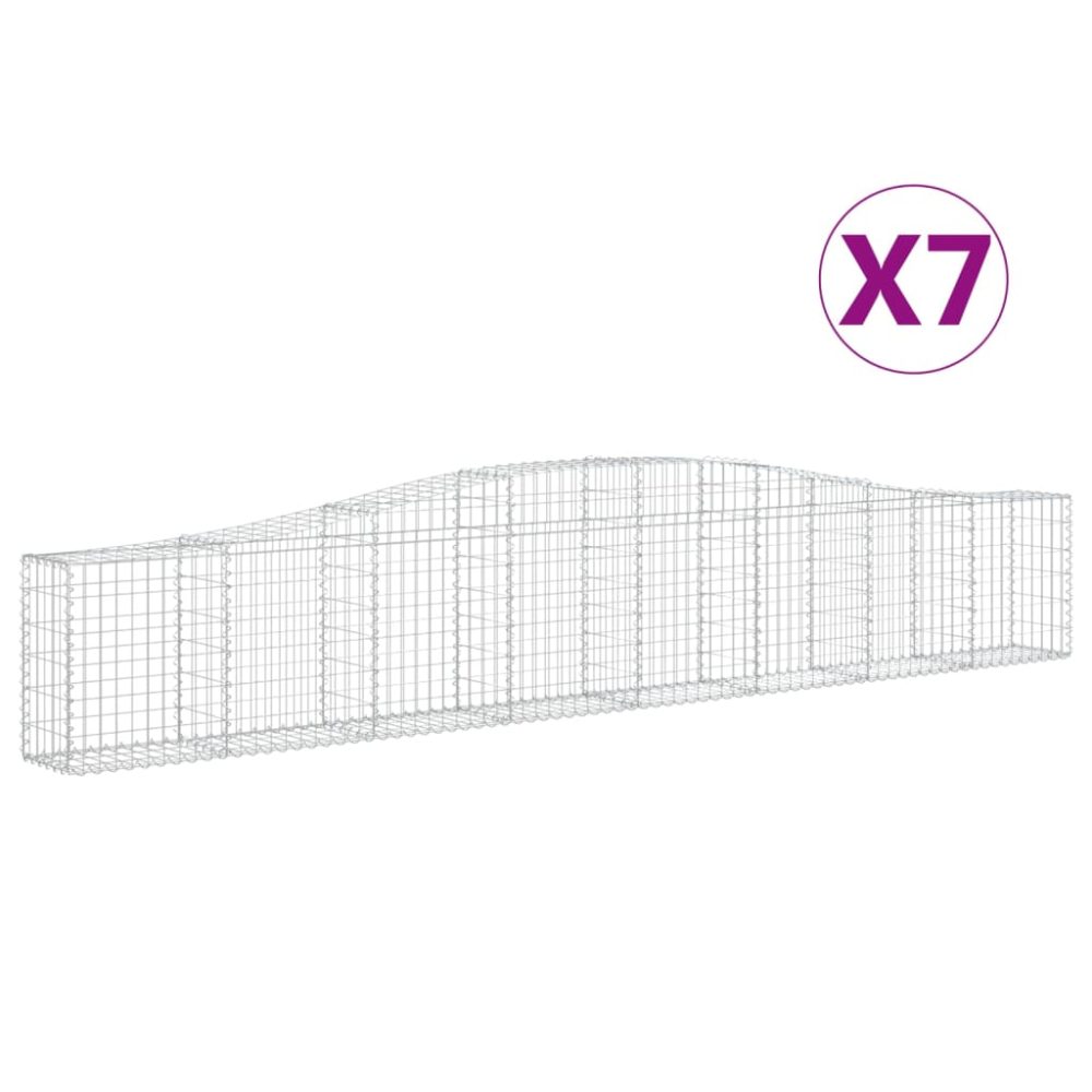 Référence produit : VidaXL Paniers à gabions arqués 7 pcs 400x30x60/80 cm Fer galvanisé