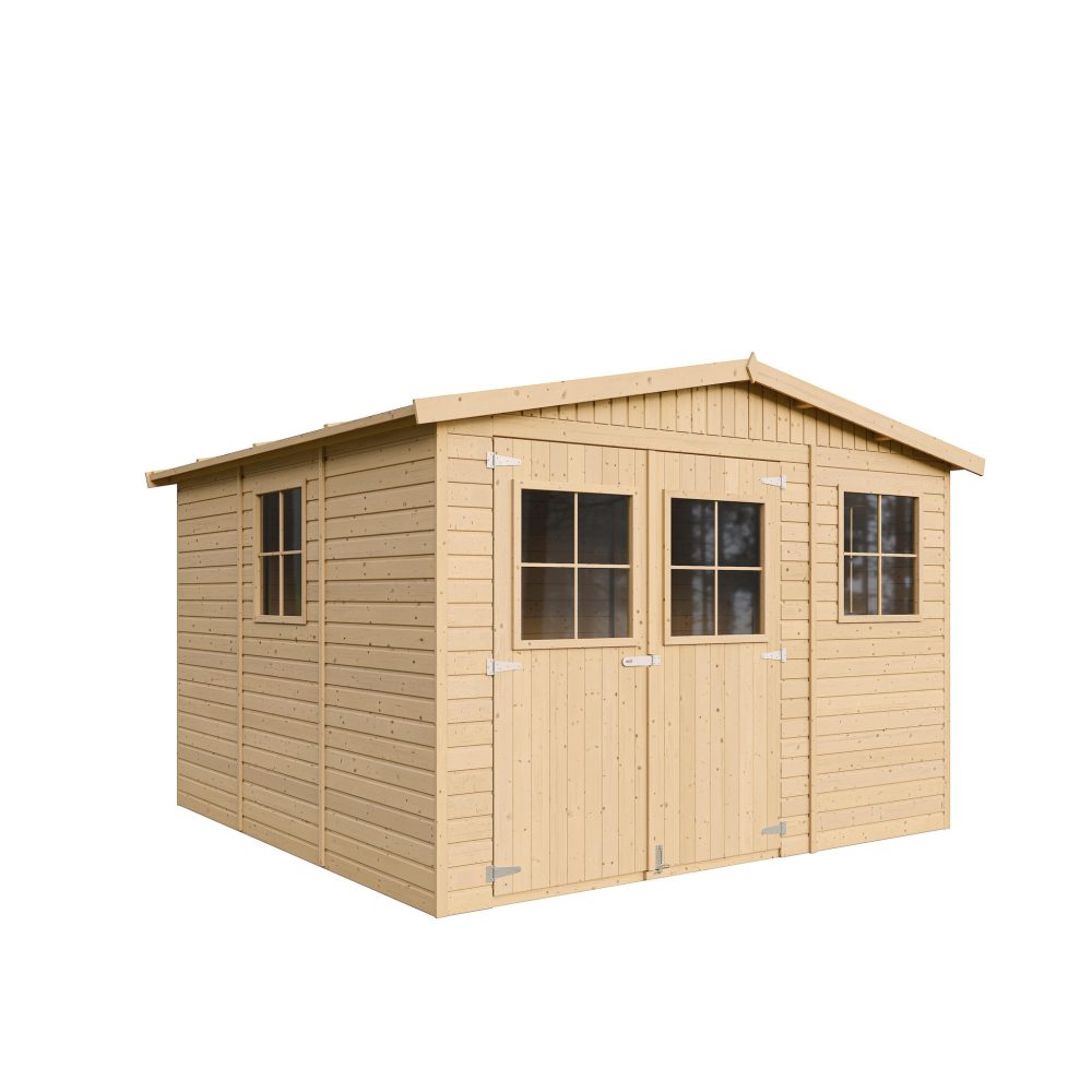 TIMBELA | Abride Jardin en Bois avec les planchers imprégné - H226x316x324 cm/9 m² M335+M335G